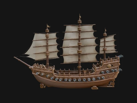 Tall Sailing Ship Model Design 28 - 3D Print Model Model do druku 3D