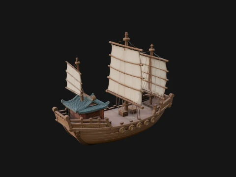 Chinese Junk Ship Model Design 22 - 3D Print Model 3D Print Model