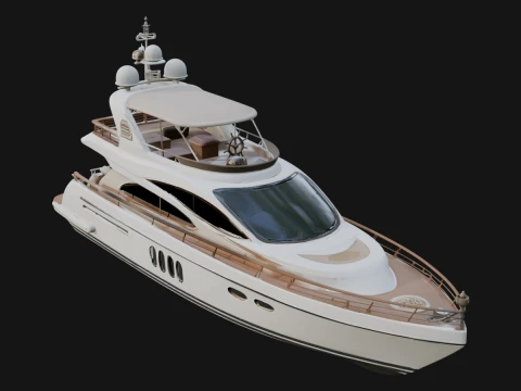 Motor Yacht Model Design 1 - 3D Print Model Modèles 3D en vedette