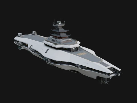 Sci Fi Warship Model Design 10 - 3D Print Model 3D Print Model
