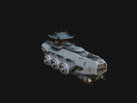 Sci Fi Transport Truck Model Design 7 - 3D Print Model Modello di stampa 3D