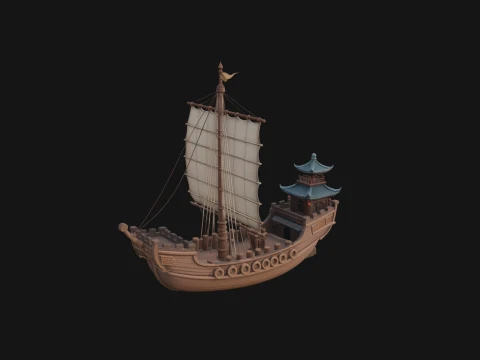 Chinese Junk Ship Model Design 25 - 3D Print Model 3Dプリントモデル