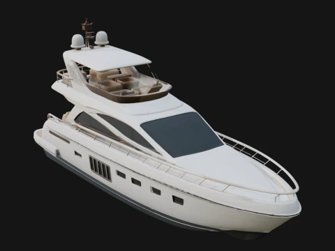 Motor Yacht Model Design 3 - 3D Print Model Modèles 3D en vedette