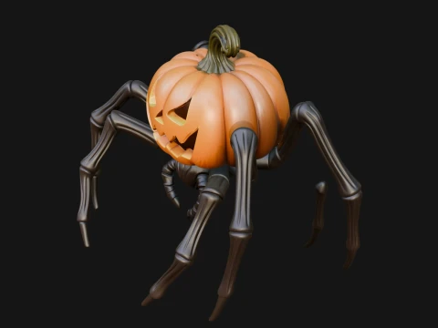 Pumpkin Spider Statue Design 1 - 3D Print Model 3Dプリントモデル