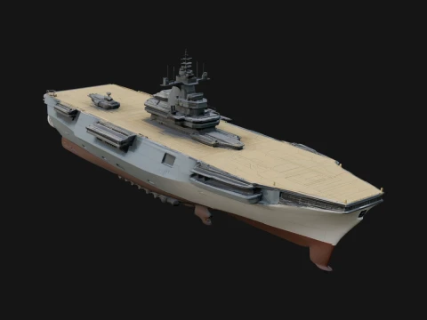 Aircraft Carrier Model Design 17 - 3D Print Model Modèles 3D en vedette