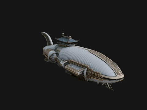 Sci Fi Airship Model Design 1 - 3D Print Model Modello di stampa 3D