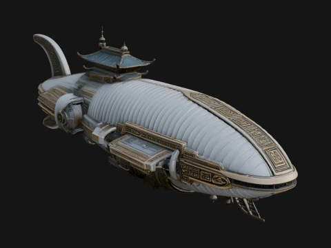 Sci Fi Airship Model Design 1 - 3D Print Model 3D printmodel