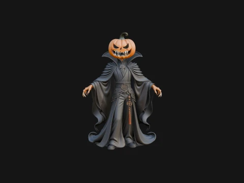 Pumpkin Headed Lord Statue Design 1 - 3D Print Model Modello di stampa 3D