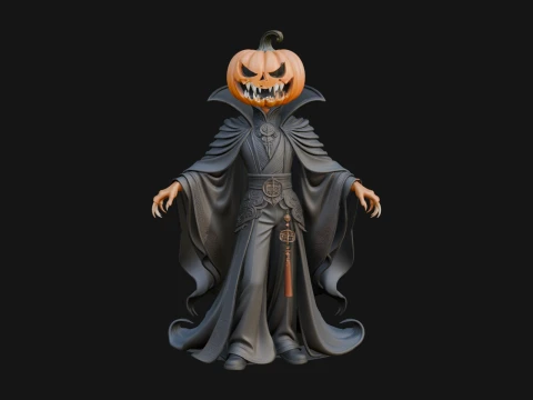 Pumpkin Headed Lord Statue Design 1 - 3D Print Model 3D Print Model