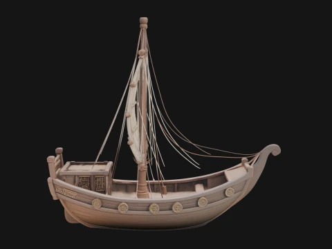 Chinese Junk Ship Model Design 26 - 3D Print Model Modèles 3D en vedette