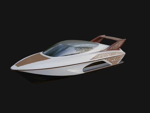 Speedboat Model Design 1 - 3D Print Model Modelo de Impressão 3D