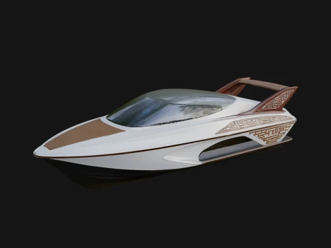 Speedboat Model Design 1 - 3D Print Model 3D Print Model