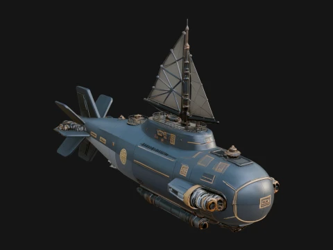 Steampunk Submersible Model Design 41 - 3D Print Model 3D Принт Модель