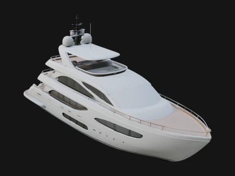 Motor Yacht Model Design 9 - 3D Print Model Modèles 3D en vedette