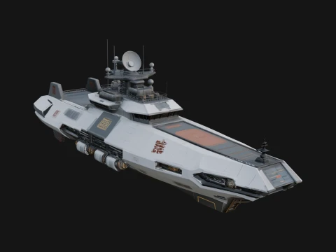 Sci Fi Warship Model Design 11 - 3D Print Model 3D Print Model