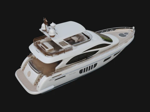 Motor Yacht Model Design 10 - 3D Print Model Modèles 3D en vedette