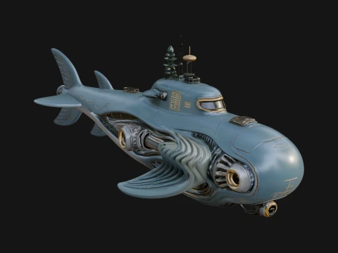 Steampunk Submersible Model Design 42 - 3D Print Model 3D Принт Модель
