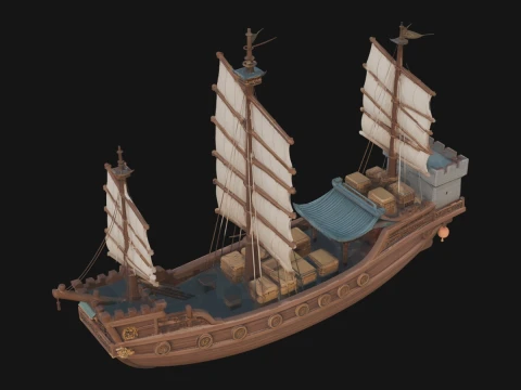 Tall Sailing Ship Model Design 33 - 3D Print Model Model do druku 3D