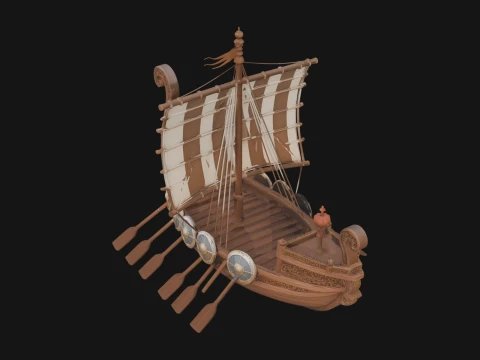 Viking Longship Model Design 5 - 3D Print Model 3D Print Model