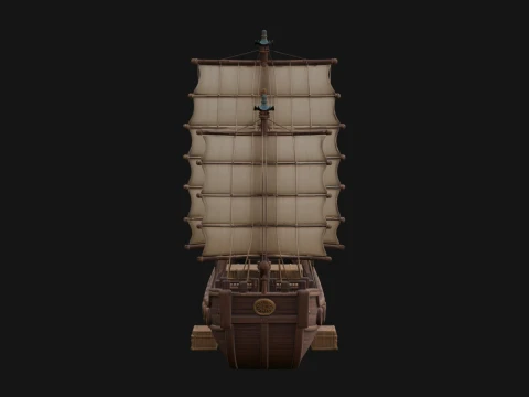 Chinese Junk Ship Model Design 29 - 3D Print Model Modèles 3D en vedette