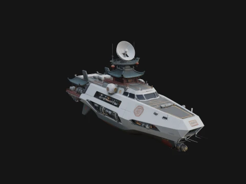 Sci Fi Patrol Boat Model Design 6 - 3D Print Model 3D Print Model