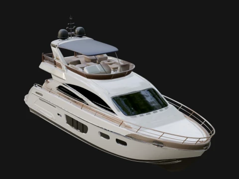 Motor Yacht Model Design 14 - 3D Print Model Modèles 3D en vedette