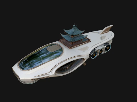 Sci Fi VTOL Craft Model Design 43 - 3D Print Model Modelo de Impressão 3D