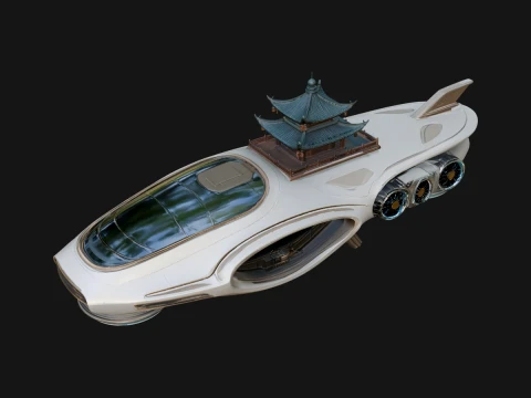Sci Fi VTOL Craft Model Design 43 - 3D Print Model Modelo de impresión 3D