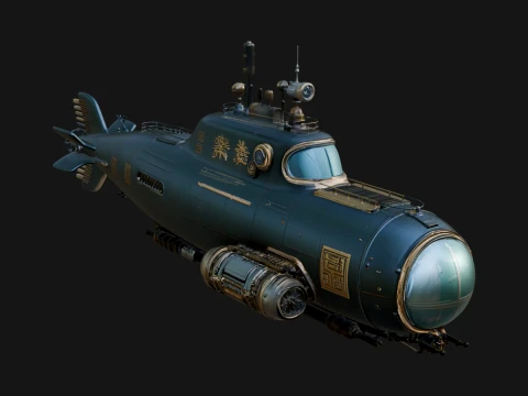 Steampunk Submersible Model Design 45 - 3D Print Model 3D Принт Модель
