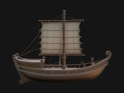 Chinese Junk Ship Model Design 30 - 3D Print Model Modèles 3D en vedette