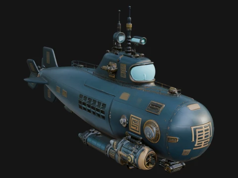 Steampunk Submersible Model Design 46 - 3D Print Model 3D Принт Модель
