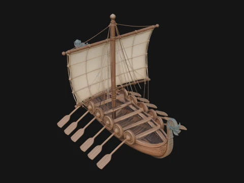 Viking Longship Model Design 7 - 3D Print Model 3D Print Model