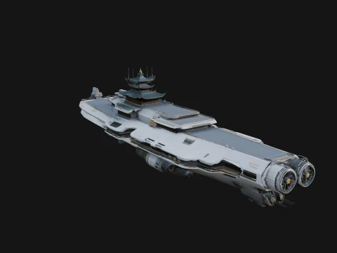 Sci Fi Warship Model Design 13 - 3D Print Model Model do druku 3D