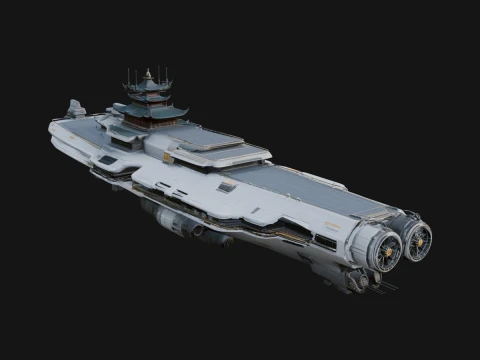 Sci Fi Warship Model Design 13 - 3D Print Model 3D Print Model