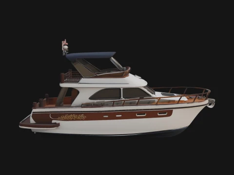 Motor Yacht Model Design 15 - 3D Print Model Modèles 3D en vedette