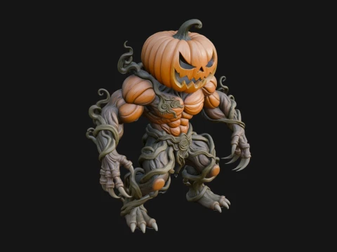 Pumpkin Vine Monster Statue Design 2 - 3D Print Model 3D Print Model