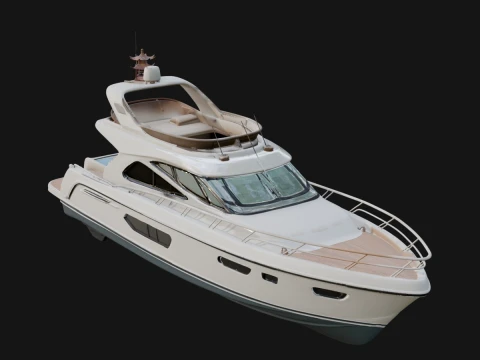 Motor Yacht Model Design 16 - 3D Print Model Modèles 3D en vedette