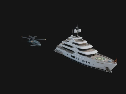 Motor Yacht Model Design 17 - 3D Print Model Model do druku 3D