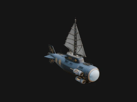 Steampunk Submersible Model Design 47 - 3D Print Model Model do druku 3D