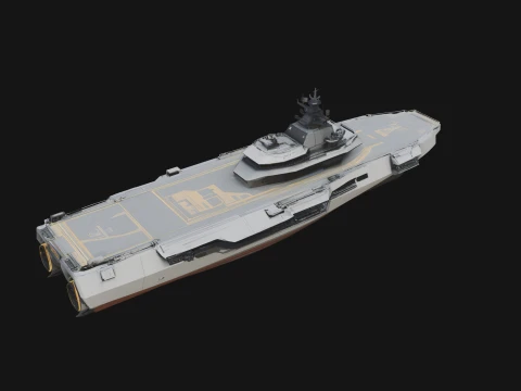 Sci Fi Warship Model Design 14 - 3D Print Model Model do druku 3D
