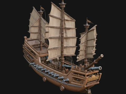 Tall Sailing Ship Model Design 35 - 3D Print Model Model do druku 3D