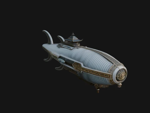 Sci Fi Airship Model Design 2 - 3D Print Model Model do druku 3D