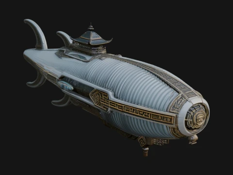 Sci Fi Airship Model Design 2 - 3D Print Model 3D printmodel