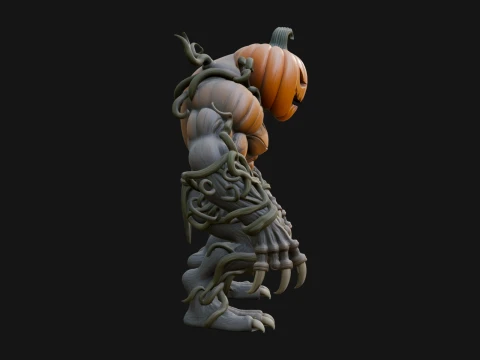 Pumpkin Vine Monster Statue Design 3 - 3D Print Model Model do druku 3D