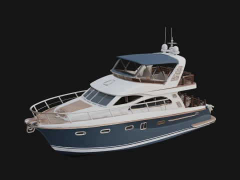 Motor Yacht Model Design 21 - 3D Print Model Modèles 3D en vedette