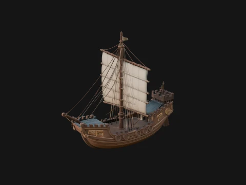 Chinese Junk Ship Model Design 31 - 3D Print Model Model do druku 3D