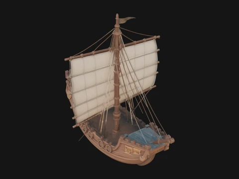 Chinese Junk Ship Model Design 31 - 3D Print Model Modèles 3D en vedette