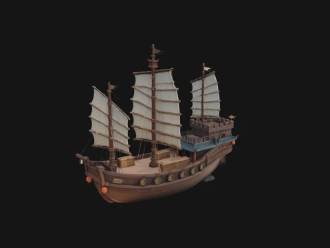 Chinese Junk Ship Model Design 32 - 3D Print Model Model do druku 3D
