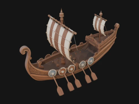 Viking Longship Model Design 10 - 3D Print Model 3D Druckmodell