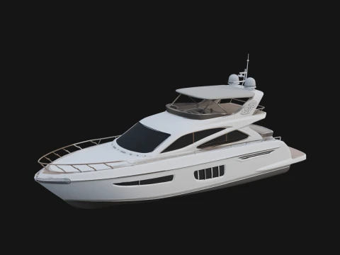 Motor Yacht Model Design 22 - 3D Print Model Modèles 3D en vedette